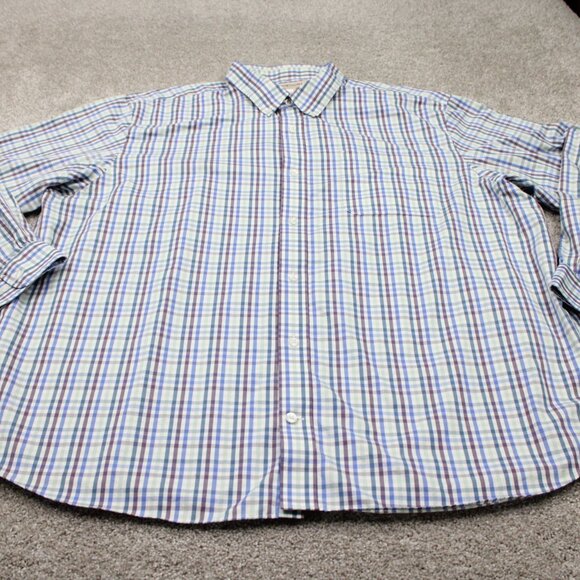 Duluth Wrinklefighter Shirt Mens 3XL XXXL White/Blue/Red Relaxed Fit L/S - Picture 3 of 13